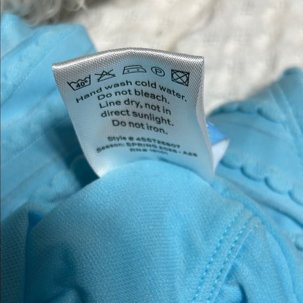 Draper James Aqua Blue One-Piece Swimsuit - Picture 5 of 6